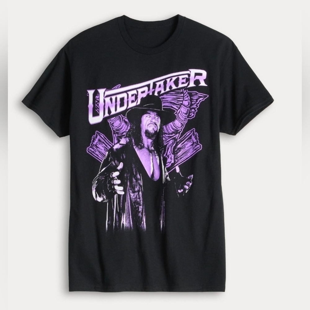 WWE Men's Black and Purple Undertaker Fearsome Graphic Teen Size 2XL, New!